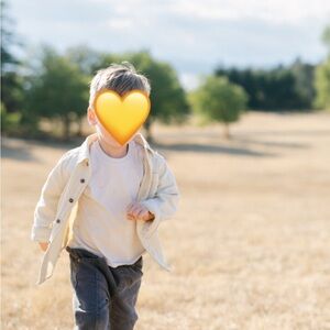 Cream denim button up shirt